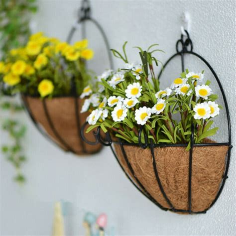 outdoor house metal hanging round planter|decorative hangers for outdoor pots.